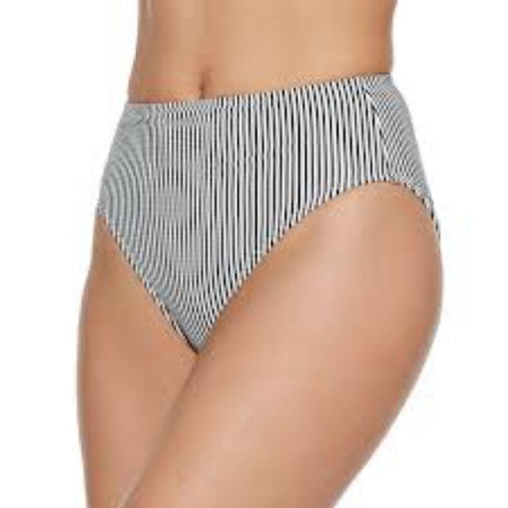 Athleta Striped High-Waisted Bikini Bottom